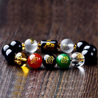 5 Wealth Feng Shui Black Obsidian Bracelet-Your Soul Place